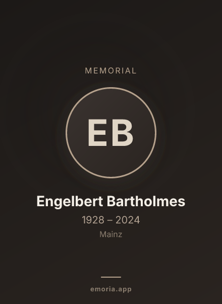 Memorial portrait of Engelbert Bartholmes