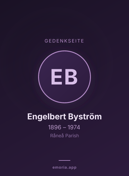 Gedenkportrait von Engelbert Byström
