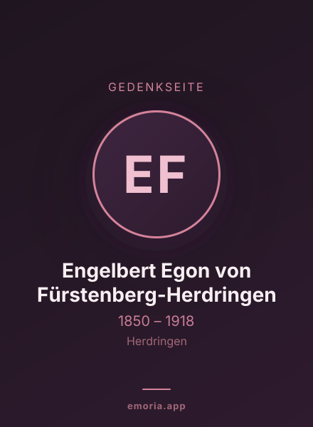 Gedenkportrait von Engelbert Egon von Fürstenberg-Herdringen