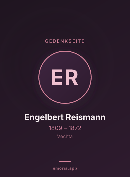 Gedenkportrait von Engelbert Reismann
