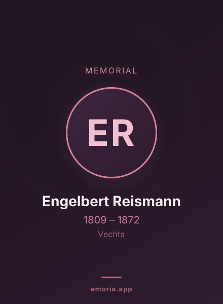 Memorial portrait of Engelbert Reismann