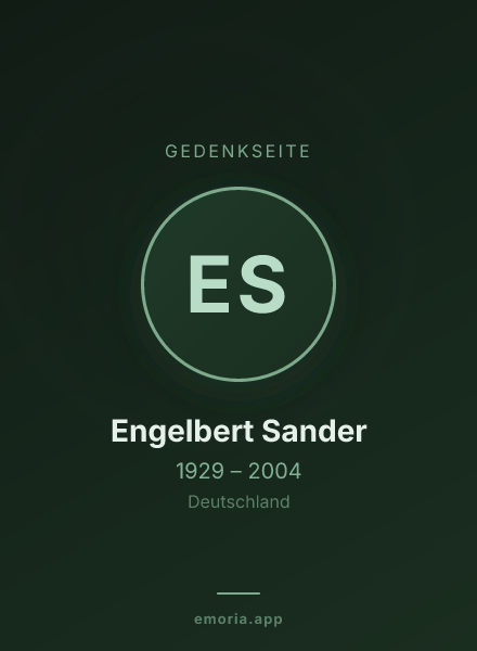 Gedenkportrait von Engelbert Sander