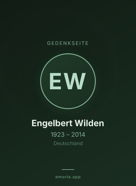 Gedenkportrait von Engelbert Wilden