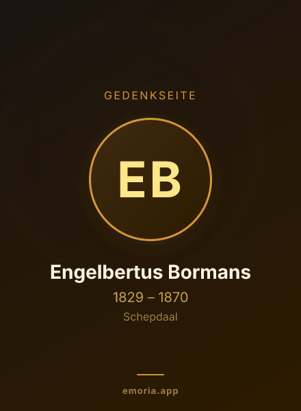 Gedenkportrait von Engelbertus Bormans