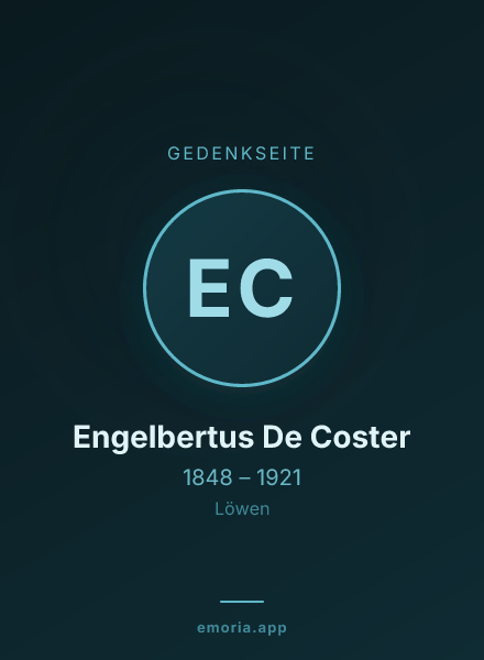Gedenkportrait von Engelbertus De Coster