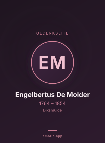 Gedenkportrait von Engelbertus De Molder