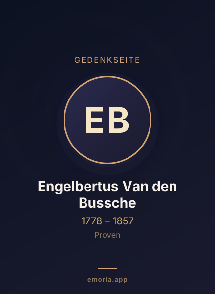 Gedenkportrait von Engelbertus Van den Bussche