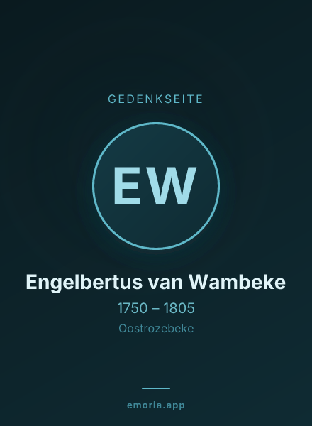 Gedenkportrait von Engelbertus van Wambeke