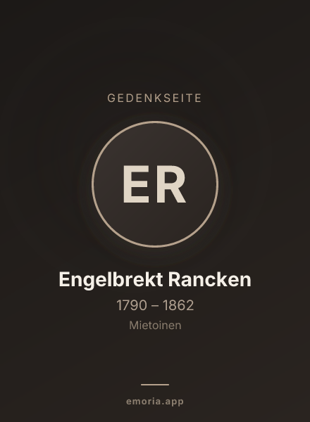 Gedenkportrait von Engelbrekt Rancken