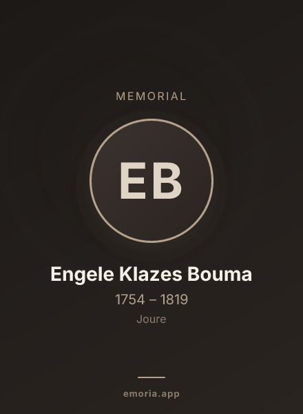 Memorial portrait of Engele Klazes Bouma