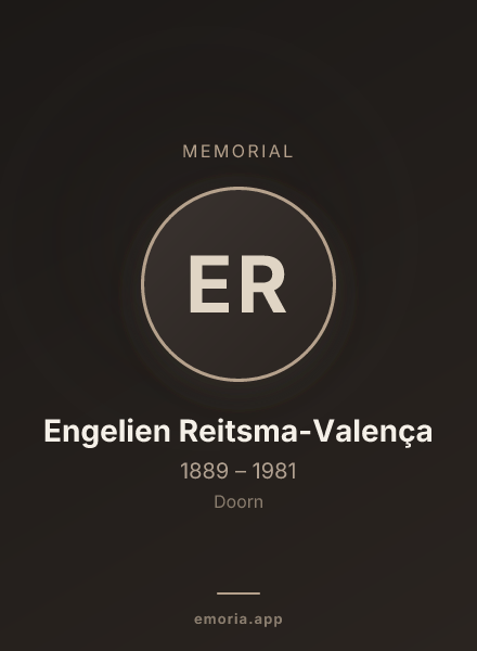 Memorial portrait of Engelien Reitsma-Valença