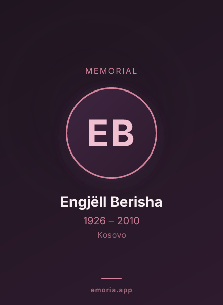 Memorial portrait of Engjëll Berisha