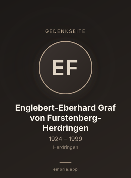 Gedenkportrait von Englebert-Eberhard Graf von Furstenberg-Herdringen