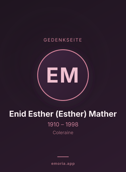 Gedenkportrait von Enid Esther (Esther) Mather