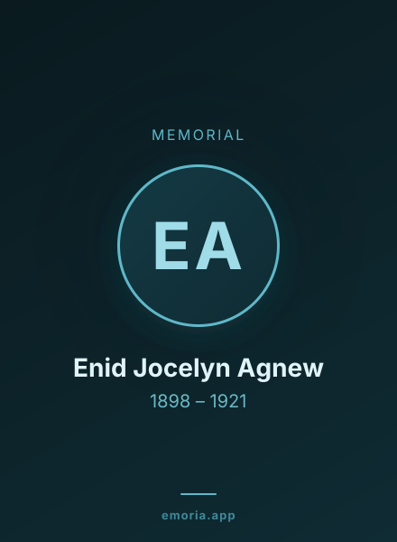 Memorial portrait of Enid Jocelyn Agnew