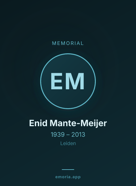 Memorial portrait of Enid Mante-Meijer