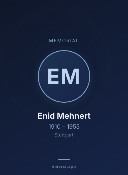 Memorial portrait of Enid Mehnert
