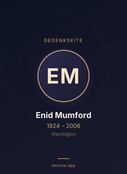 Gedenkportrait von Enid Mumford