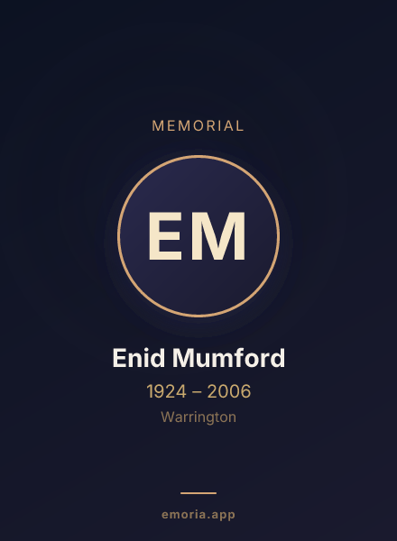 Memorial portrait of Enid Mumford