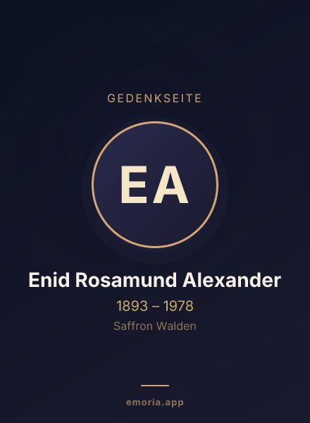 Gedenkportrait von Enid Rosamund Alexander