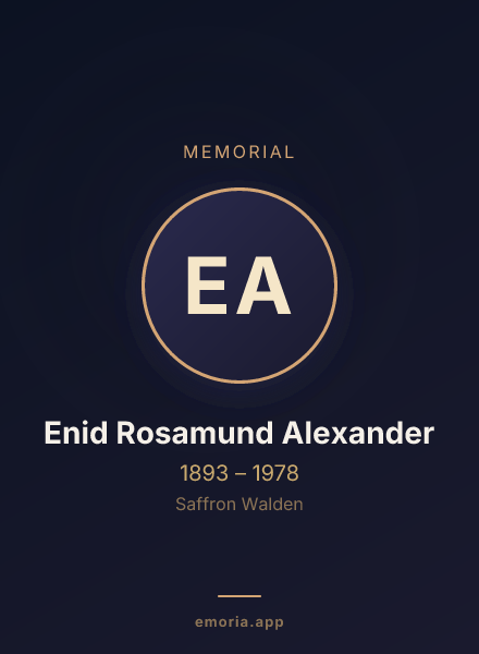 Memorial portrait of Enid Rosamund Alexander