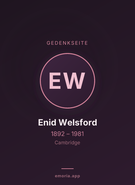 Gedenkportrait von Enid Welsford