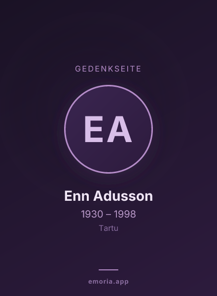Gedenkportrait von Enn Adusson
