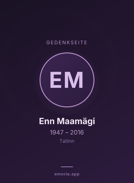 Gedenkportrait von Enn Maamägi