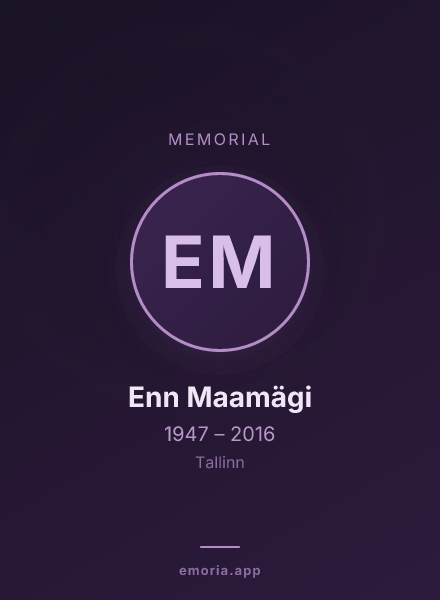 Memorial portrait of Enn Maamägi