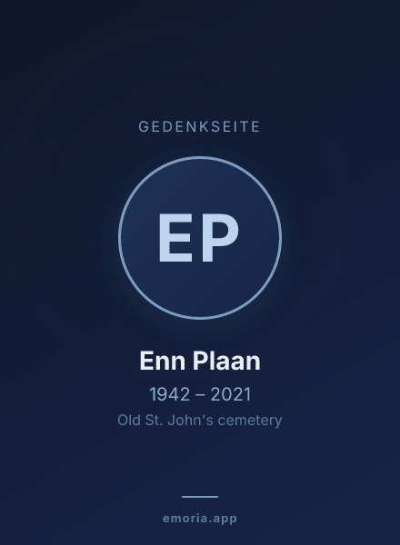 Gedenkportrait von Enn Plaan