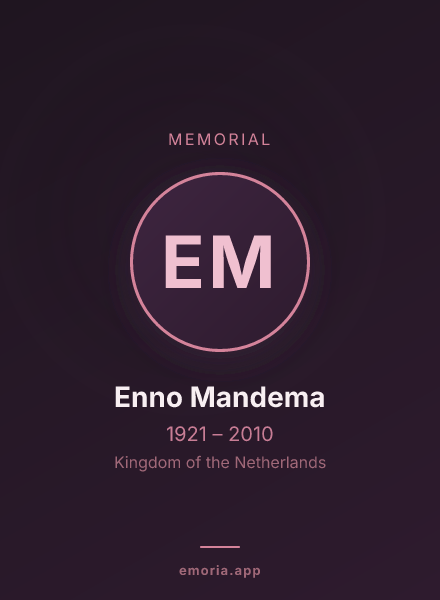 Memorial portrait of Enno Mandema
