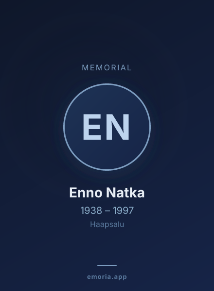 Memorial portrait of Enno Natka