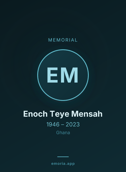 Memorial portrait of Enoch Teye Mensah