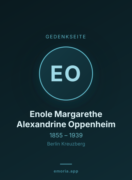 Gedenkportrait von Enole Margarethe Alexandrine Oppenheim