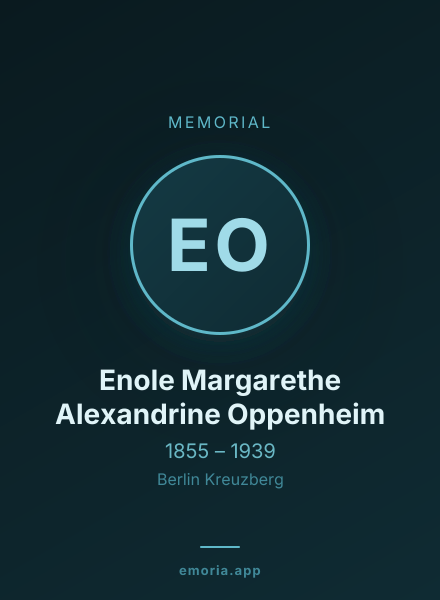 Memorial portrait of Enole Margarethe Alexandrine Oppenheim