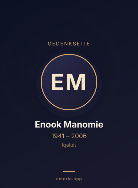 Gedenkportrait von Enook Manomie