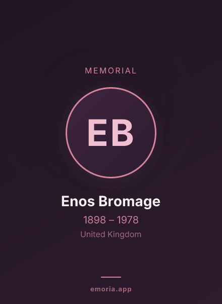 Memorial portrait of Enos Bromage