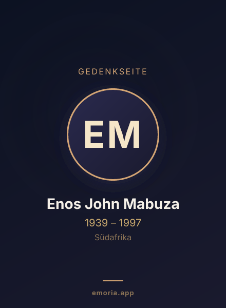 Gedenkportrait von Enos John Mabuza
