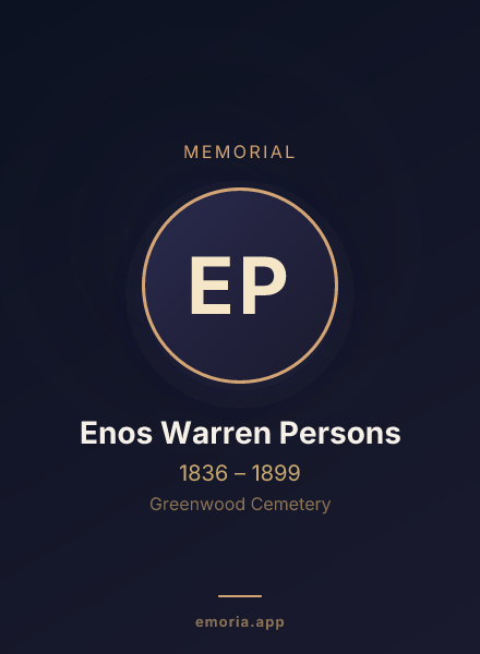 Memorial portrait of Enos Warren Persons