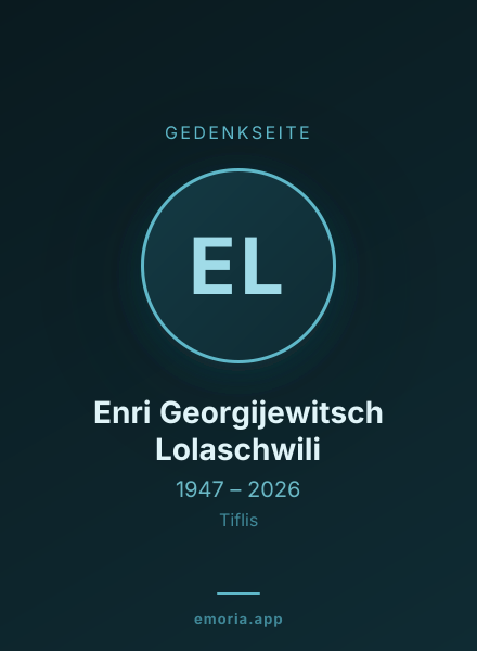 Gedenkportrait von Enri Georgijewitsch Lolaschwili