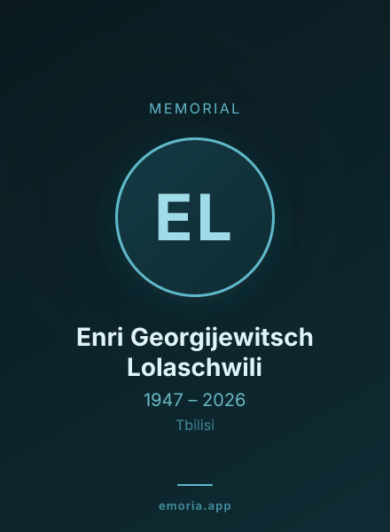 Memorial portrait of Enri Georgijewitsch Lolaschwili