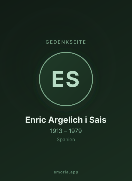 Gedenkportrait von Enric Argelich i Sais