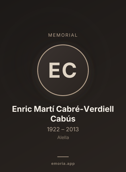 Memorial portrait of Enric Martí Cabré-Verdiell Cabús