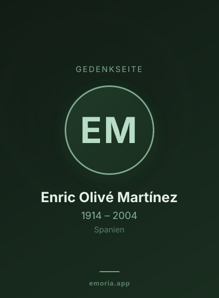 Gedenkportrait von Enric Olivé Martínez