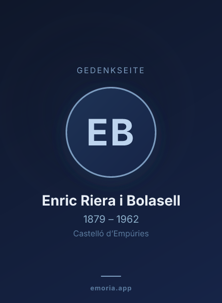 Gedenkportrait von Enric Riera i Bolasell