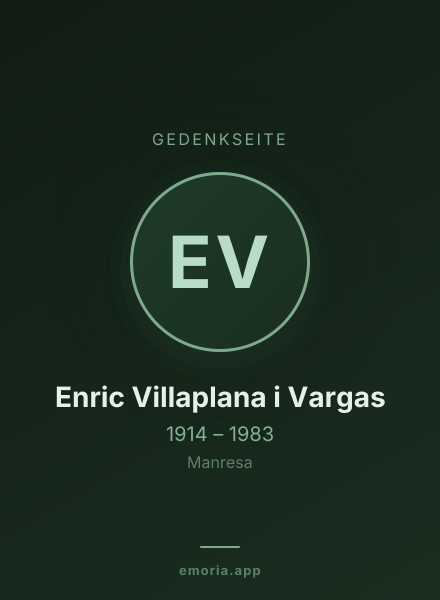Gedenkportrait von Enric Villaplana i Vargas