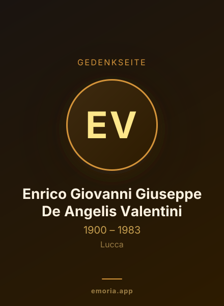 Gedenkportrait von Enrico Giovanni Giuseppe De Angelis Valentini
