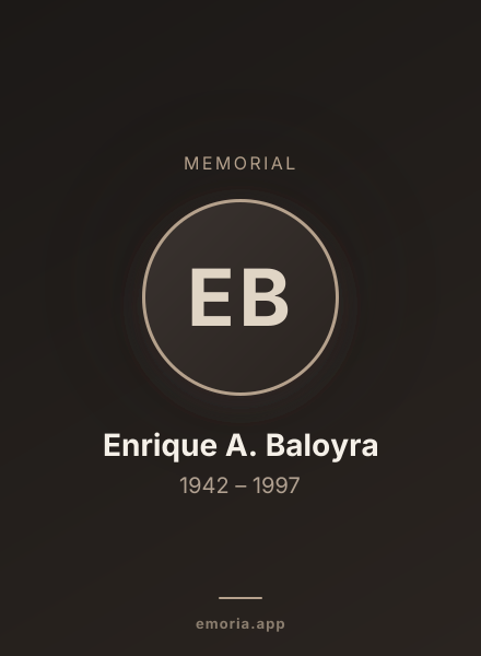 Memorial portrait of Enrique A. Baloyra