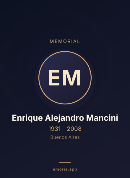 Memorial portrait of Enrique Alejandro Mancini