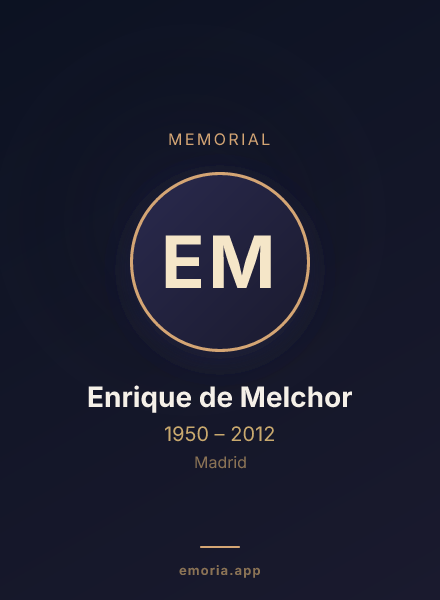 Memorial portrait of Enrique de Melchor